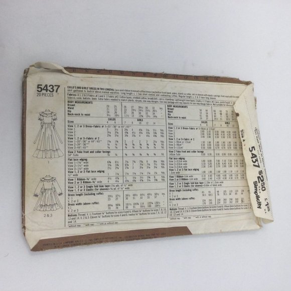 Vintage Gunne Sax Simplicity 5457 Girls Dress Sewing Pattern size 4 - Picture 4 of 6